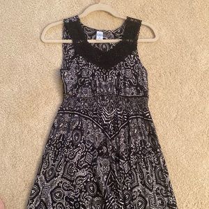 Patterned Bila handkerchief hem dress.